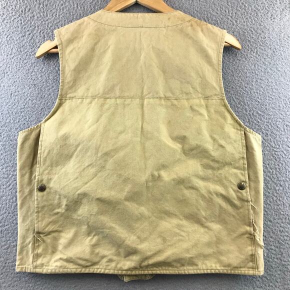 Vintage Filson Tan Cotton Canvas Cruiser Utility Vest Seattle Hunting Fishing M - Picture 2 of 8